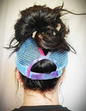 hyck tie dye messy bun ponytail hat