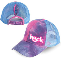 hyck tie dye messy bun ponytail hat