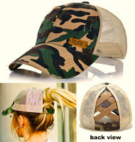 hyck MessyBun Criss Cross Tattered PonyTail hats