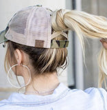 MessyBun Criss Cross Camo Hat