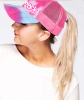 hyck tie dye messy bun ponytail hat